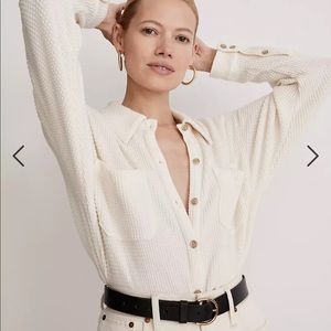 Madewell waffle knit shirt jacket S